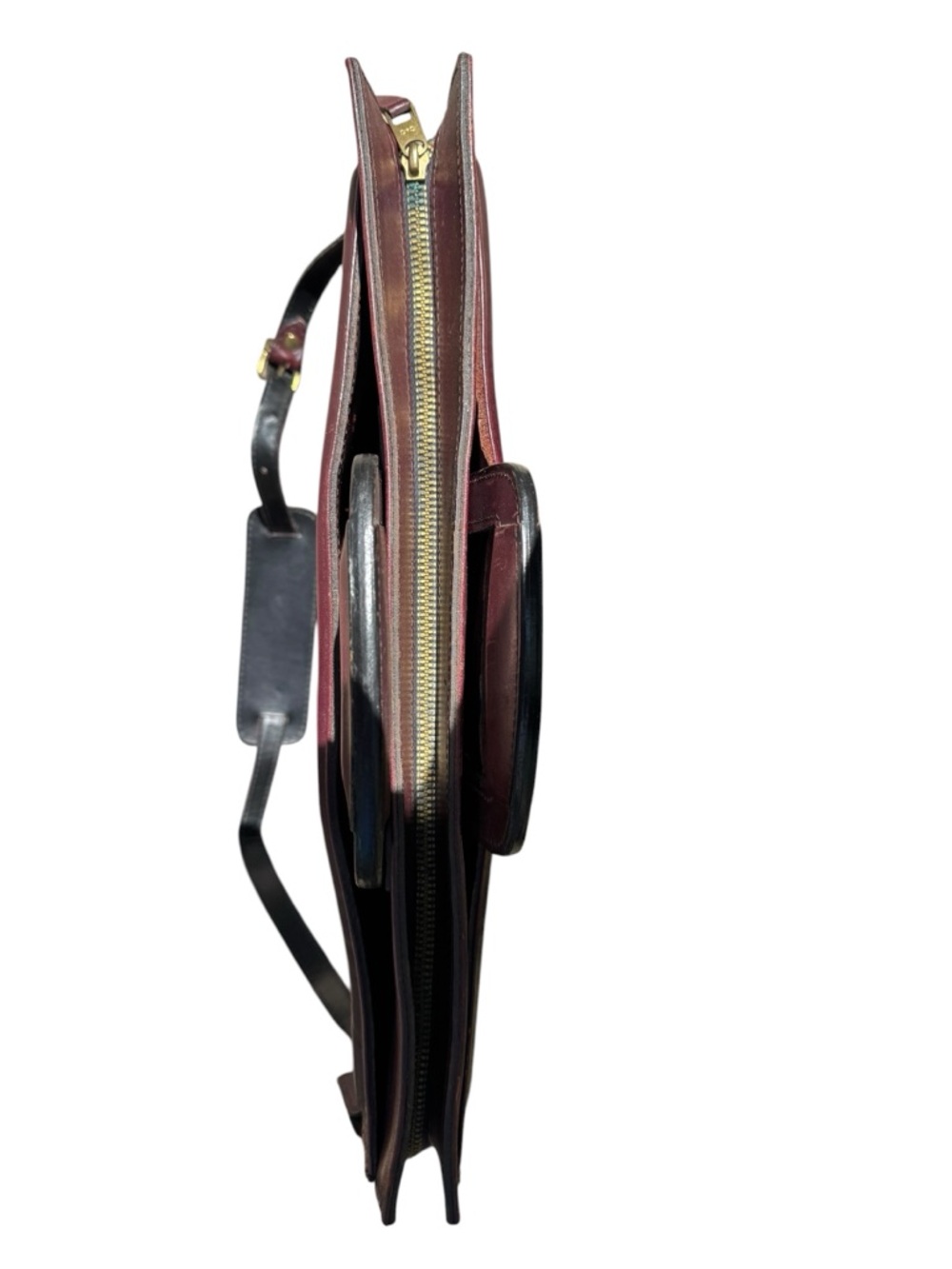 Leather Briefcase Shoulder Bag in Dark Brown - Picture 7 of 9